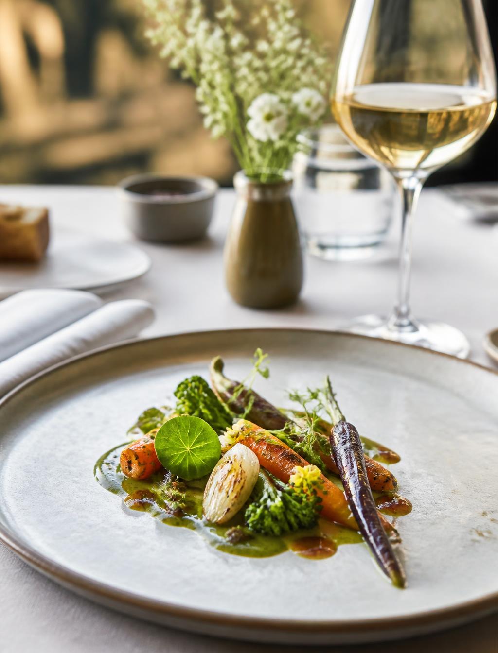 A chef-driven dish prepared in Wine Country
